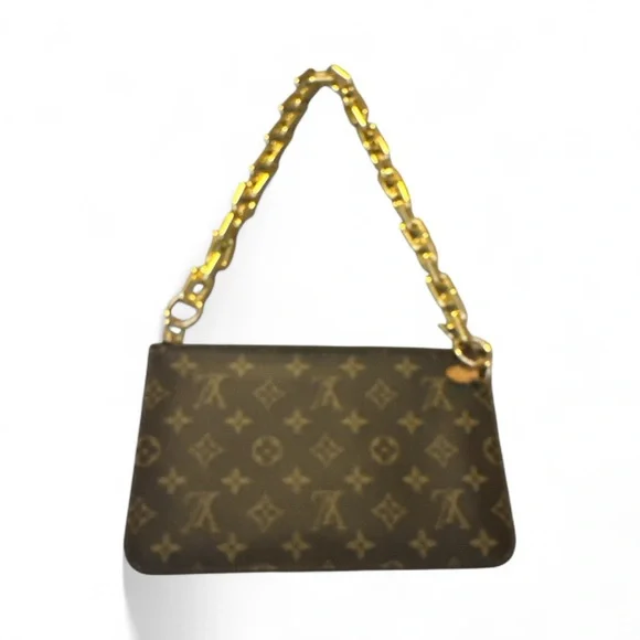 Louis Vuitton Brown Monogram Neverfull Pouch Wristlet - Picture 3 of 14